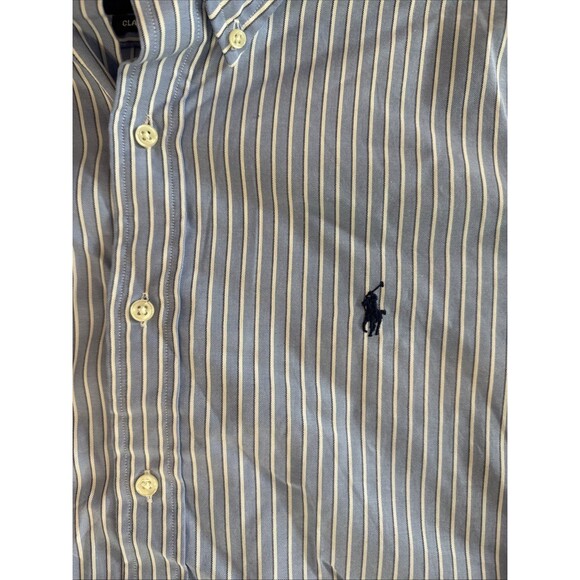 Polo Ralph Lauren Men's XL Long Sleeve Classic Fit Oxford Shirt Blue White - Picture 2 of 5